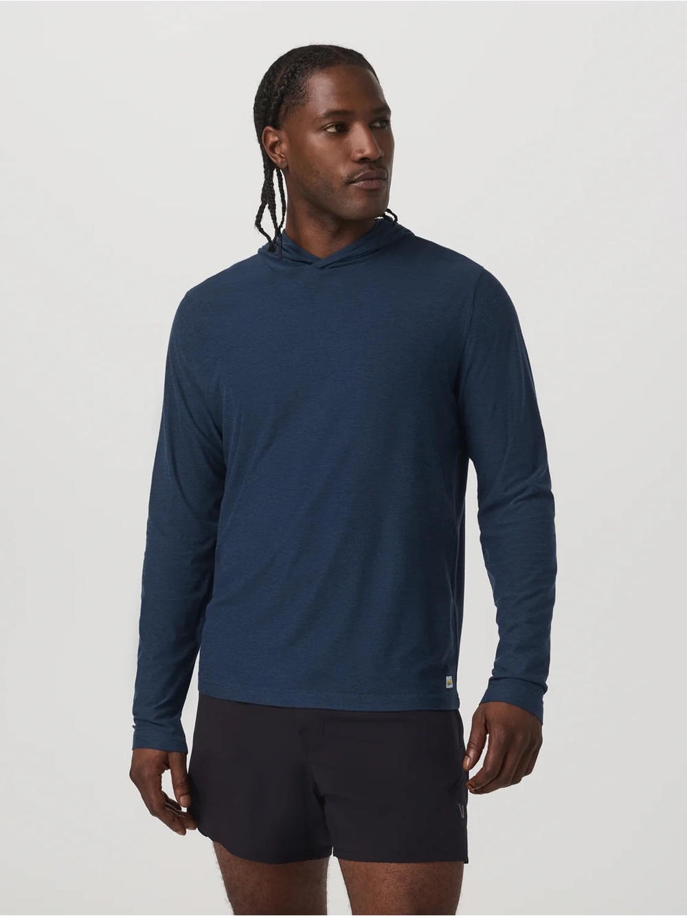 Vuori Strato Tech Hoodie Long Sleeve Top Navy Heather Size Medium